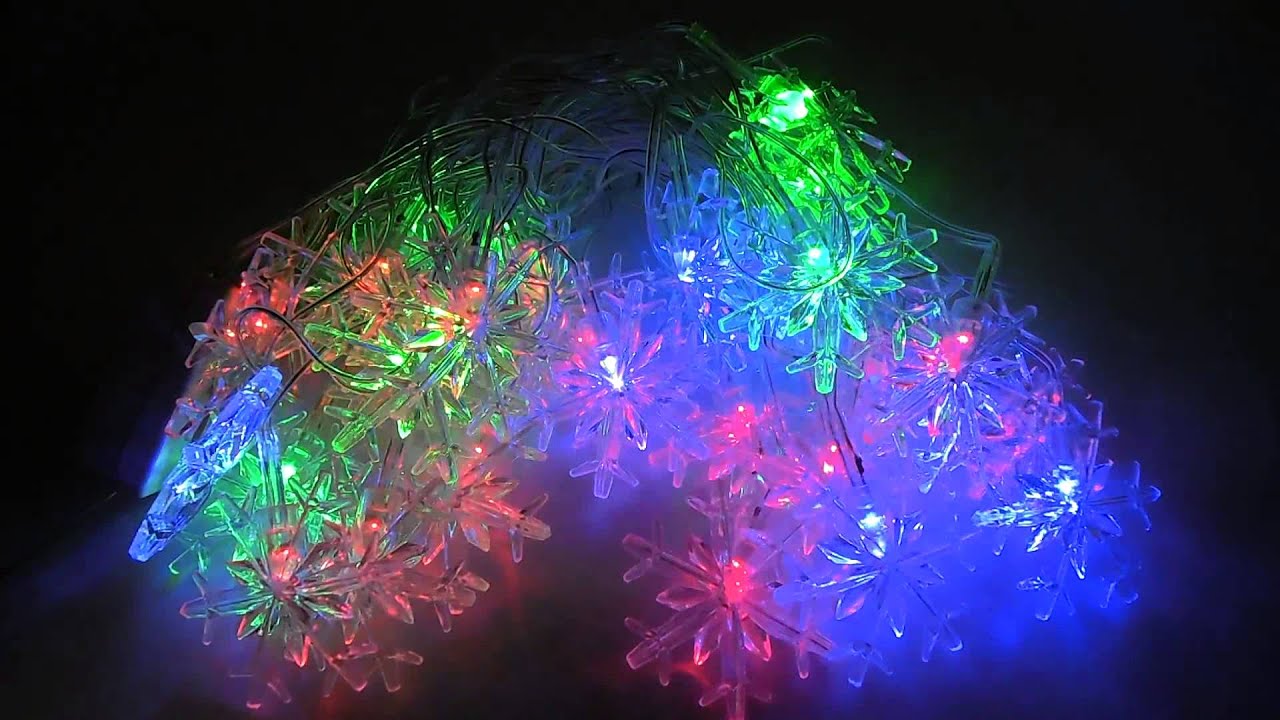 110V Snowflake MultiColor LED Christmas Lights YouTube