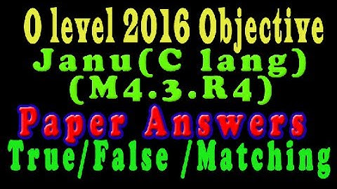 O Level Doeacc/Nielit ICT Resource Paper 2016 January Solve Question M4.3-R4 Objective Type