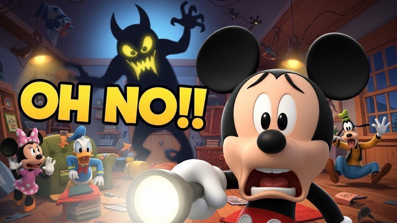 😂🐭 Mickey Mouse vs The Silly Shadow Monster! 👻🎃 Hilarious Chaos in the Wacky Clubhouse! 🔦😱