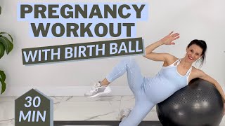 Full Body Pregnancy Workout With Birth Ball Exercises | Cardio   Exercises   Stretches