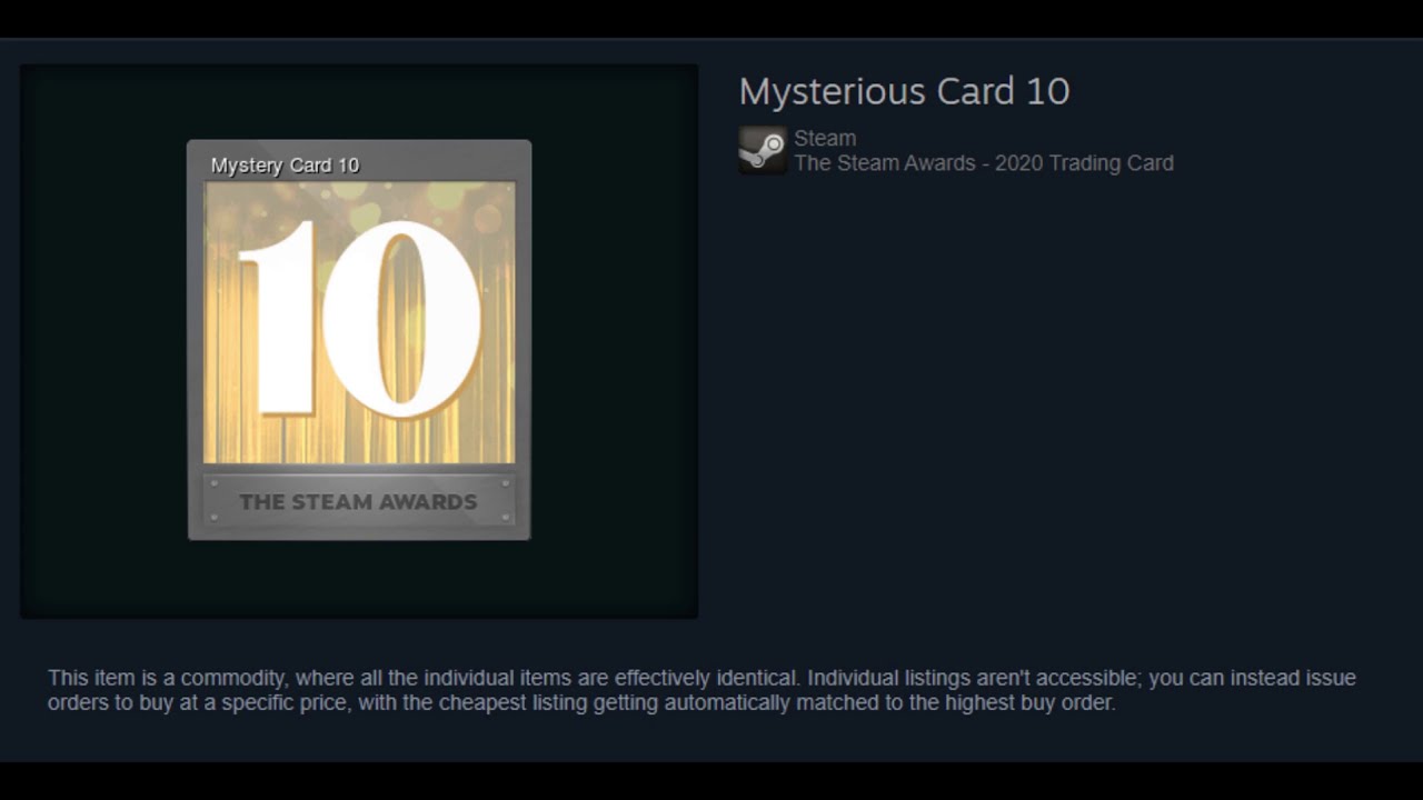 The Steam Awards 2020 Trading Card - Mysterious Card