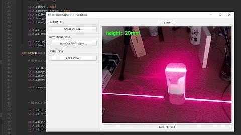 Height metering by line laser | Python | OpenCV | PyQT |