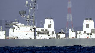 ロービジ塗装「たかなみ」太陽の入射と反射光により映る