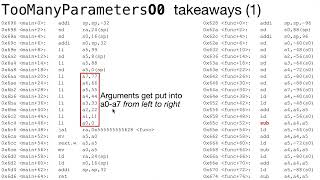 Arch1005: RISC-V Assembly 05 Calling Functions 07 TooManyParameters.c 2