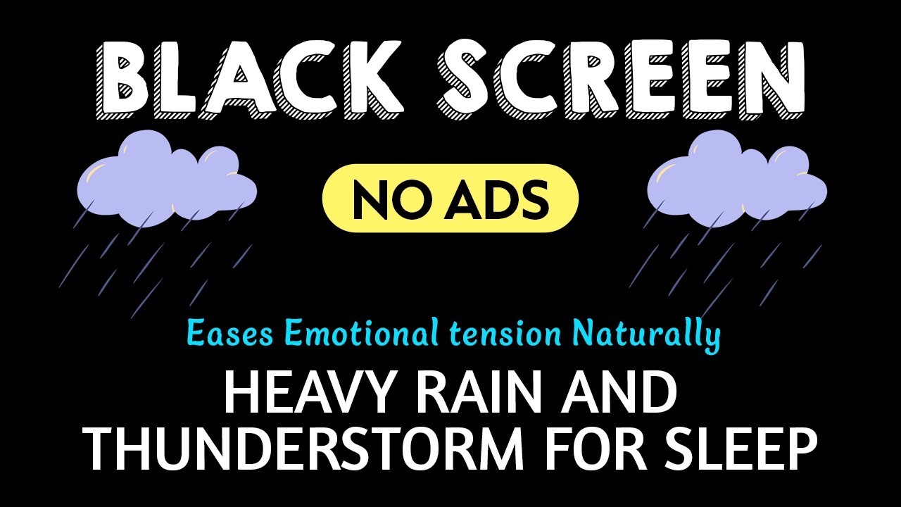 Ultimate Heavy Rain Ambience for Deep Sleep: 10 Hours of Dark Screen Relaxation and Stress Relief