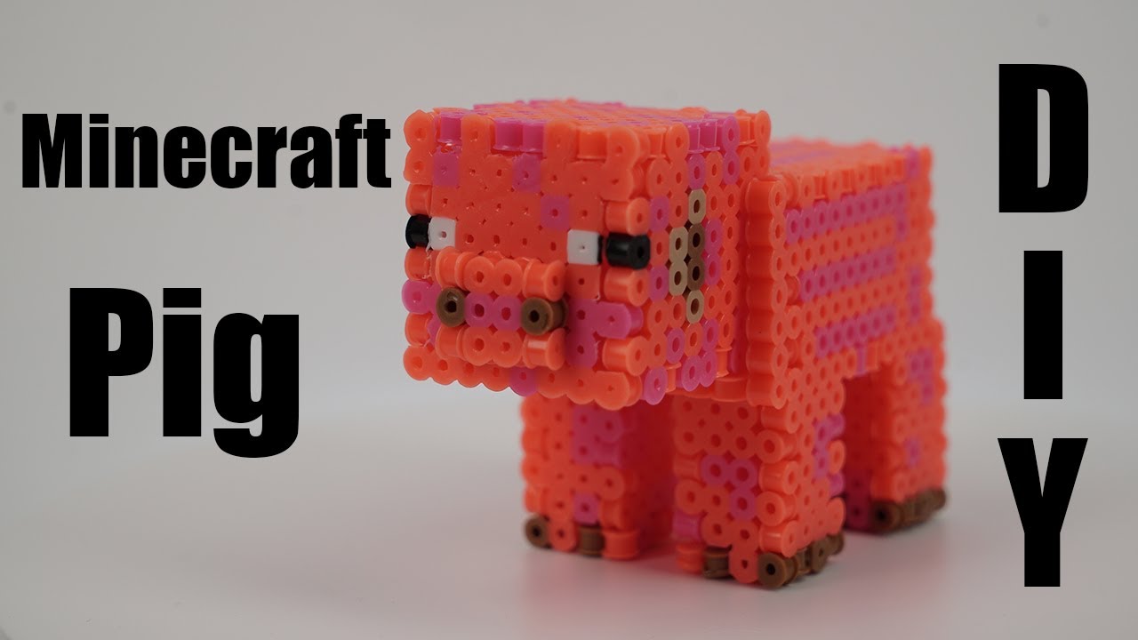DIY Minecraft Axolotl Perler Bead Figure 
