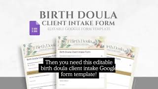 👶 Editable Birth Doula New Client Intake Form Template 👶