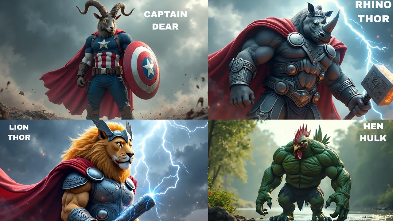 Animal Fusion Hybrids with Marvel Superheroes || What if Animals become Superheroes