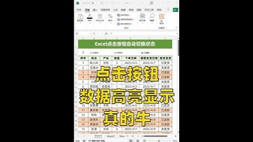 Excel制作切换按钮🔥数据自动高亮显示 #Excel #办公技巧 #职场干货 #文员零基础入门教程
