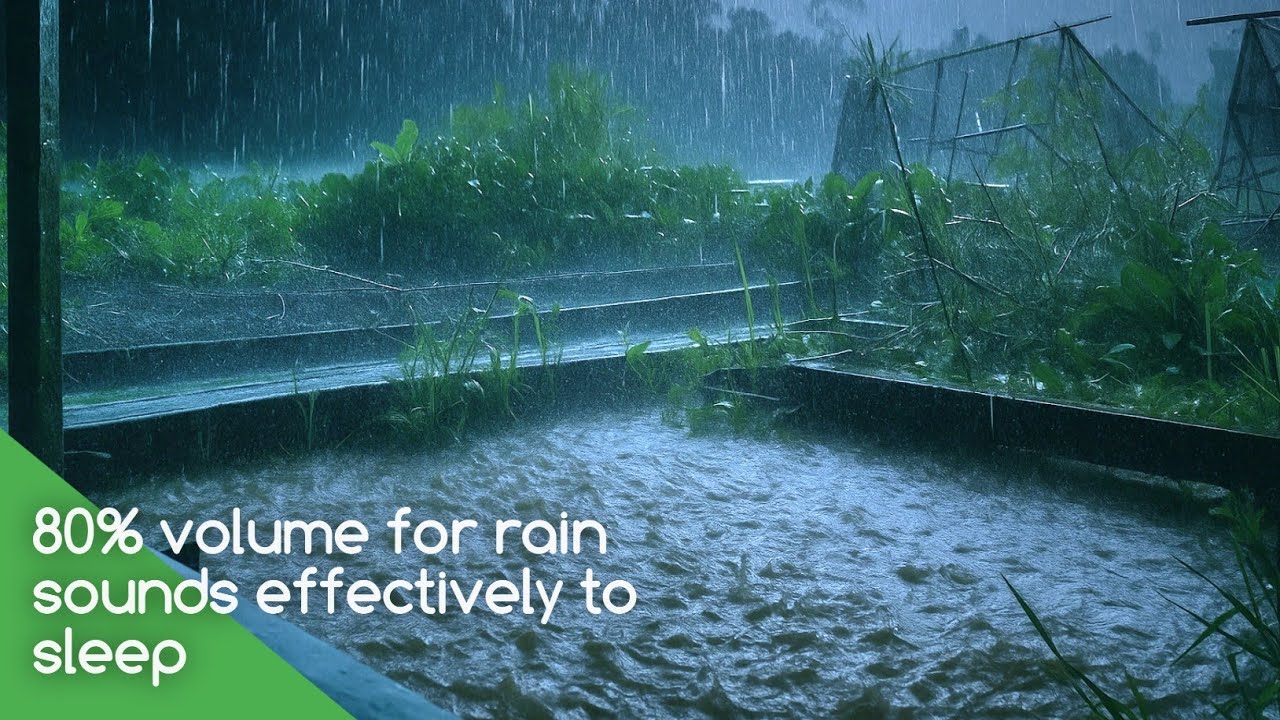 80% volume for rain sounds effectively to sleep - YouTube