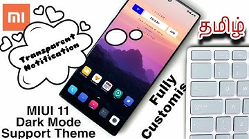 Miui 11 Dark Mode Support Theme 2020 | Transparent Notification Panel | IOS 13 | Customise Theme