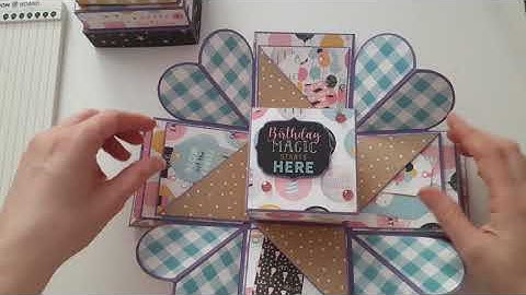 Project share - An explosion box using explosion box board and Echo Park Magical Birthday papers.