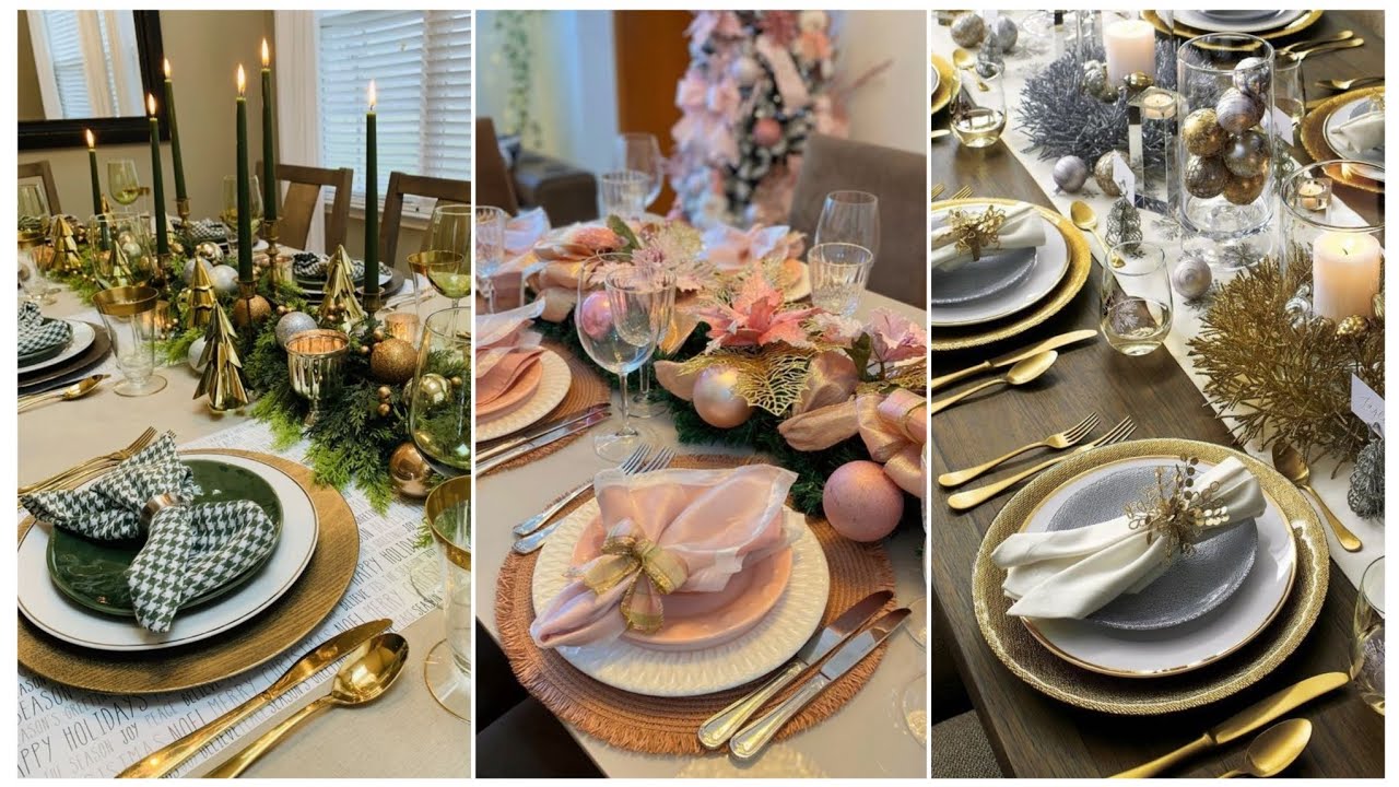 MESAS DE NATAL DECORADAS 🌟 60 ideias em todas as CORES para você se Inspirar! 🎅