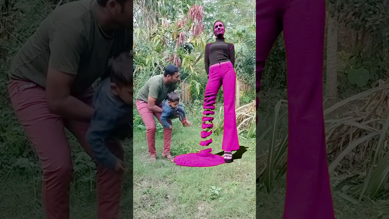 Pink girl sand sculpture falling down 