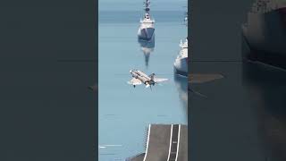Unreal F-4 Phantom go-around flying low over aircraft carrier #aviation #usa #f4