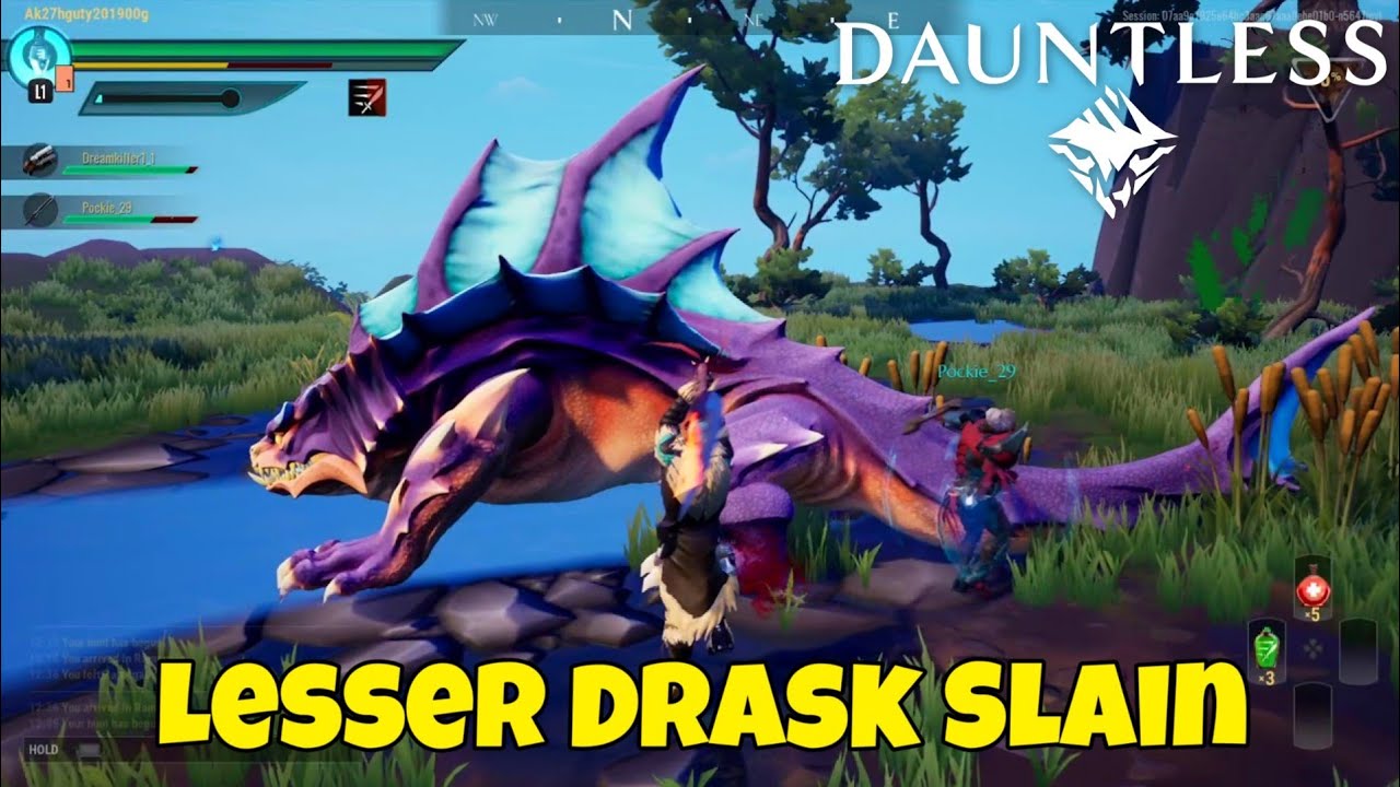 Dauntless - Lesser Drask Slain (PS4 Pro Gameplay)