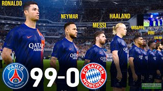 What if Ronaldo Neymar Messi Haaland Mbappe Vinicius Salah Benzema Mane play together PSG vs BM |PES