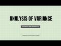 ANALYSIS OF VARIANCE