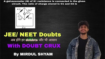 A galvanometer (G) of 2Ω resistance is connected in the given circuit. The ratio of charge stored in
