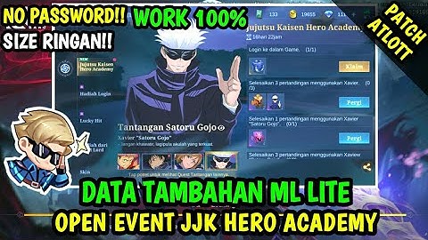 Data Open Event Jujutsu Kaisen Hero Academy Patch Arlott | Data ml lite | Data fix bug ml