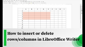 How to insert or delete rows/columns in LibreOffice Writer