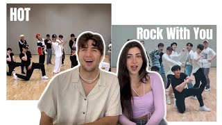 FIRST TIME REACTING TO SEVENTEEN DANCE PRACTICES!! 'HOT' & 'Rock With You'