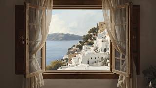 Window View Of Mediterranean Greek Village Vintage Painting | Frame TV Art | 2-Hour Screensaver screenshot 4
