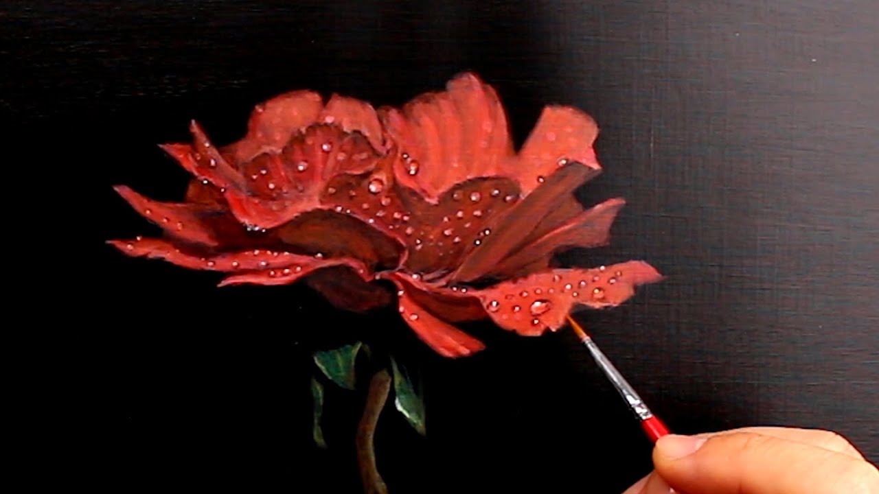 아크릴화 기초 그리기 꽃 (장미 예쁘게 그리는 법) 유화 그리기 기초 DRAWING J