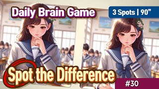 Spot the Difference : #30 | Pretty Girl | Test | Study | Daily Brain Game | Find the Differences screenshot 3