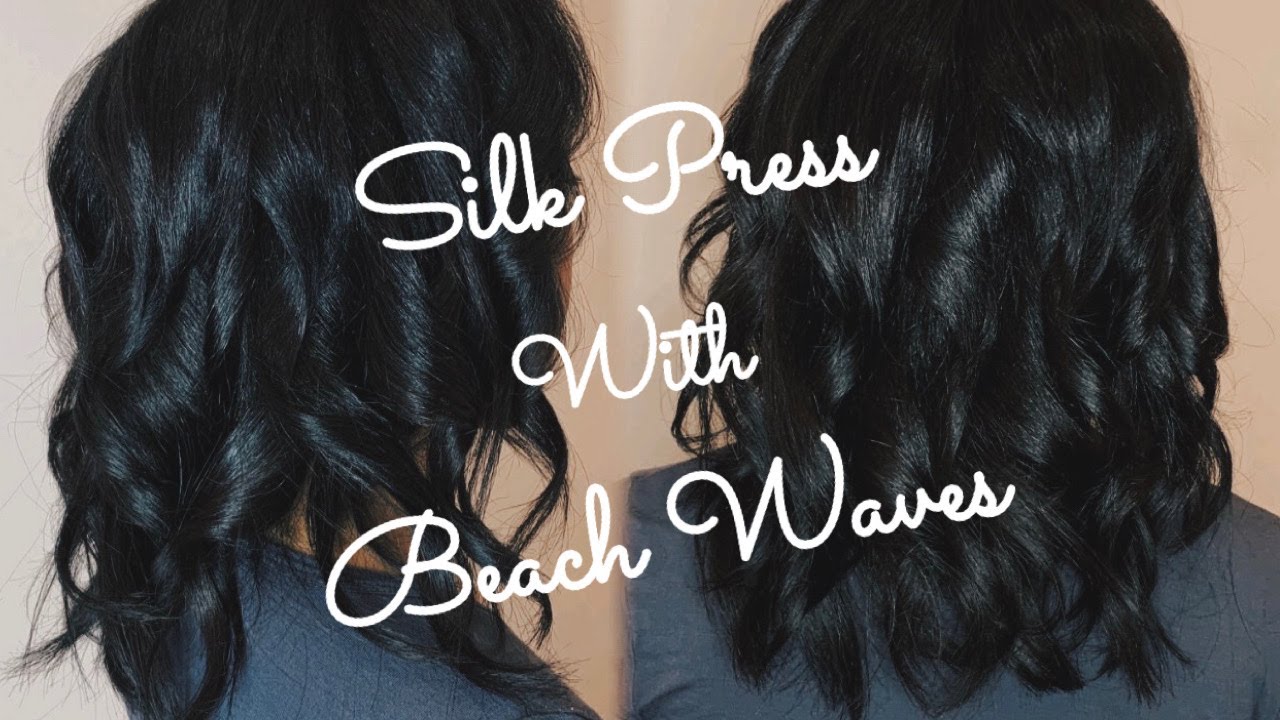 Silk Press with Beach Waves