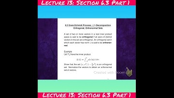 MATEAB2 Lecture 13 Section 6.3 Part 1
