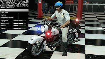 GTA 5 - DLC Vehicle Customization - Western Police Bike (Harley-Davidson FLHP Road King Police)