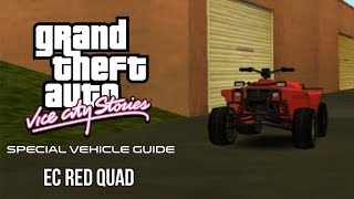 GTA VCS Special Vehicle Guide: EC Red Quad
In this Video, I show how to obtain the EC Quad from the mission When Funday comes with Mission Pass. After I obtain it, I reload the Save to show that its still there.
Unlike the other Quads, this one is just EC. You use it during the race, and is allowed to keep it after passing the mission. GTA VCS Special Vehicle Guide: EC Red Quad