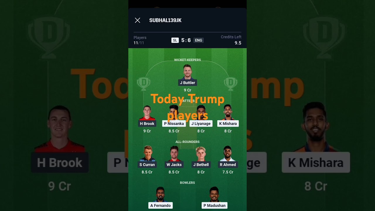 Trump players today match