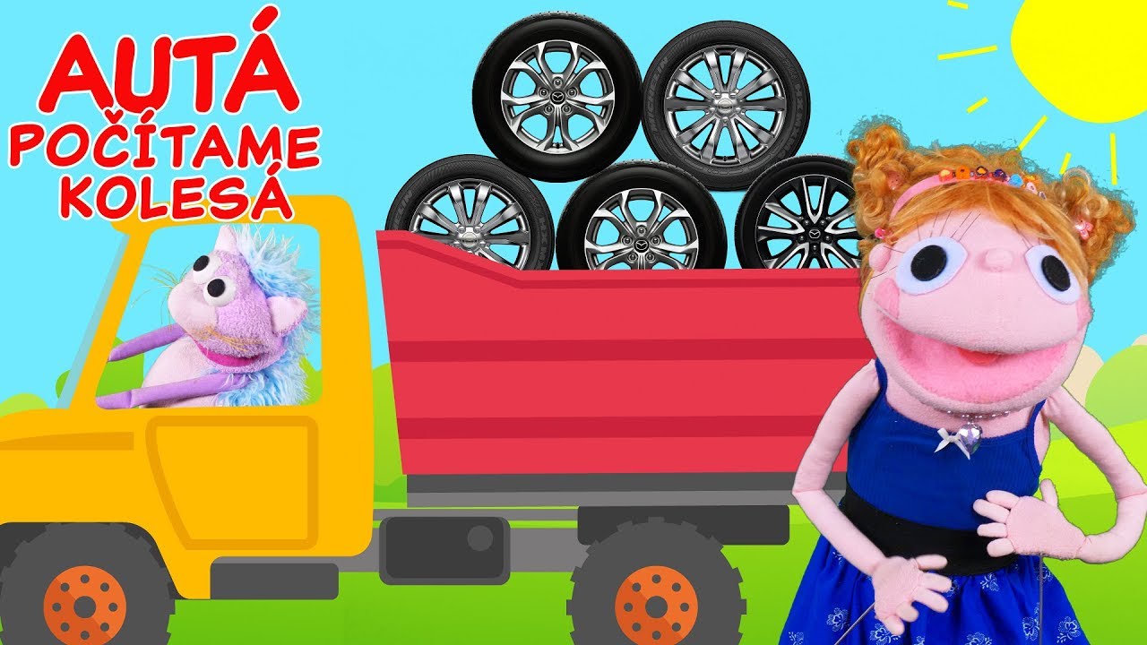 AUTÁ pre deti - počítame KOLESÁ | učíme sa počítať | Zvuky áut | Hanička a Murko | video pre deti
