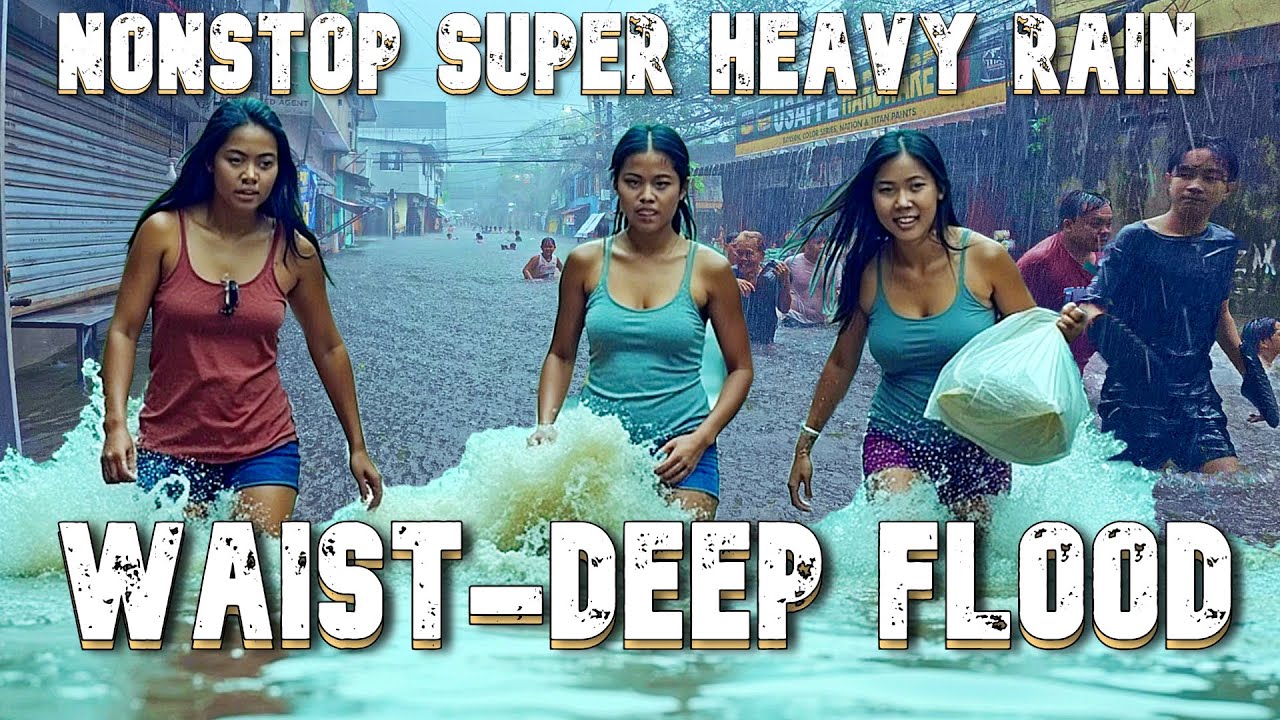 Rainy Day Mayhem | Students Brave Floods, Traffic & the Hidden Pulse of Barangay Holy Spirit [4K] 🇵🇭