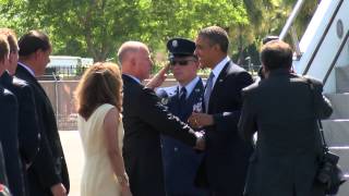 OBAMA : President Obama arrives in Palm Springs for summit with President Xi Jinping of China