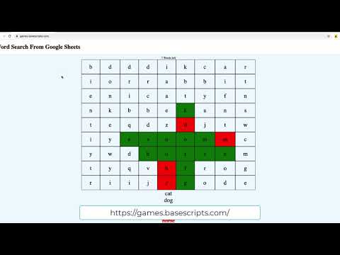Free WordSearch with Your own WordList From Google Sheets