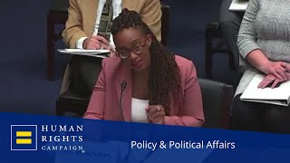 Hrc President Kelley Robinson Testifies On Rise Of Anti-Lgbtq Extremism And Violence