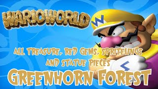 Greenhorn Forest Guide l All Treasure and Red Gems l Wario World