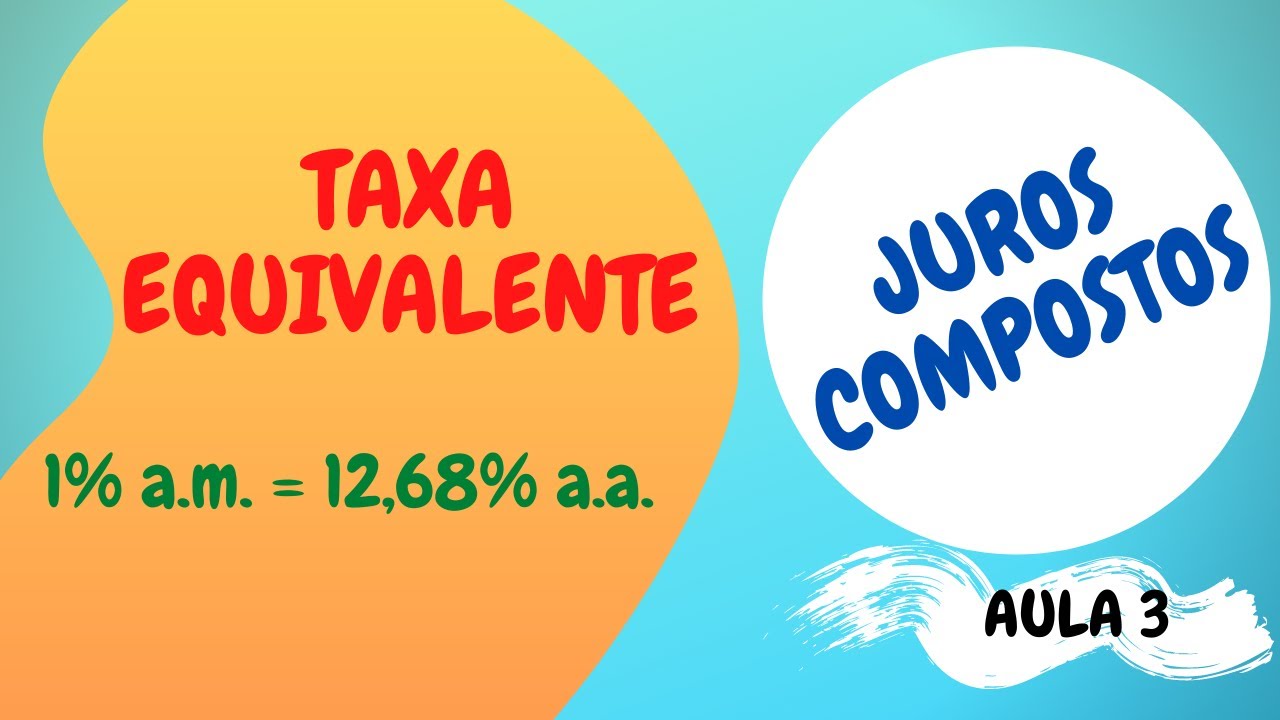TAXA EQUIVALENTE JUROS COMPOSTOS MATEM TICA FINANCEIRA AULA 3