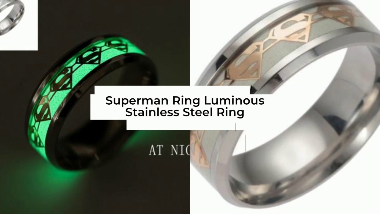 Superman Ring Luminous Stainless Steel Ring [Click Title 🔽 For Link ]