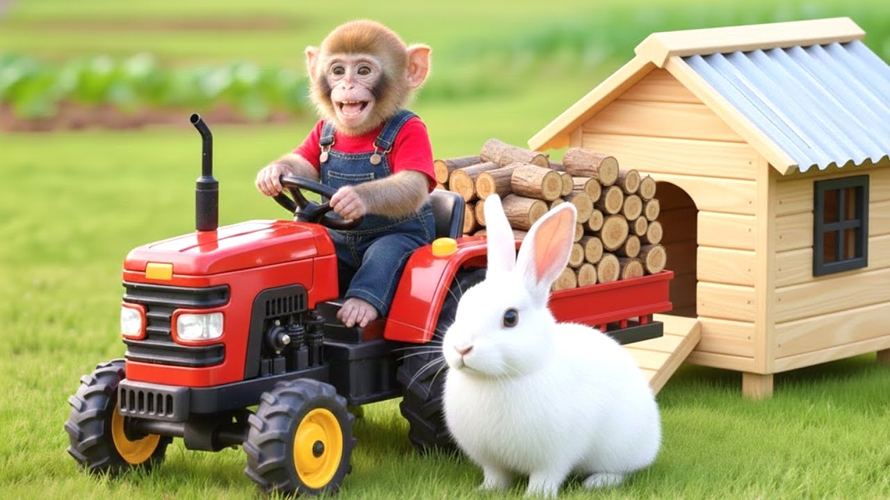 🐒🥕 Monkey Bon Bon’s Carrot Harvest Takes a Turn 🏡🐰 His Smart Rescue Saves a Trapped Bunny