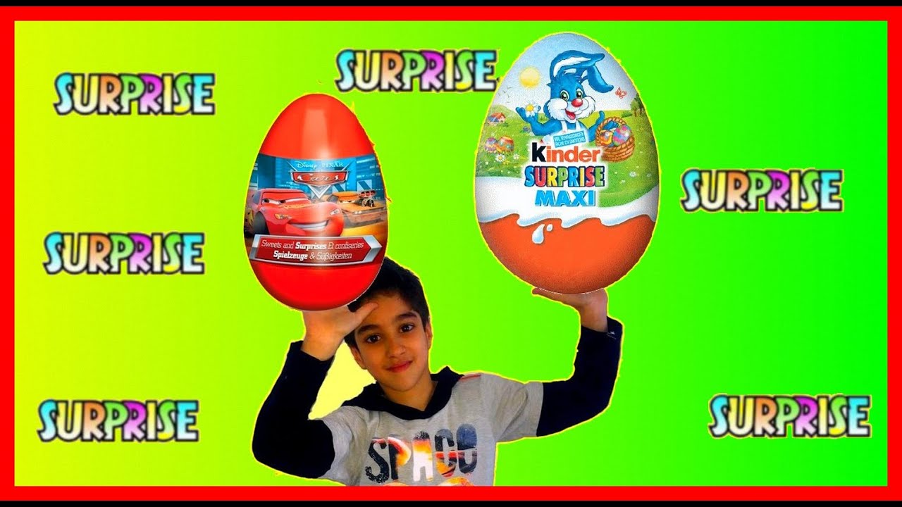 Ouverture Maxi kinder Surprise pâques, oeuf Disney pixar cars, Minions bubbles, Kinder chocolat