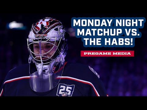 Jet Greaves Set to Start 5th Consecutive Game in Net 💥 Blue Jackets vs. Canadiens | Pregame Media