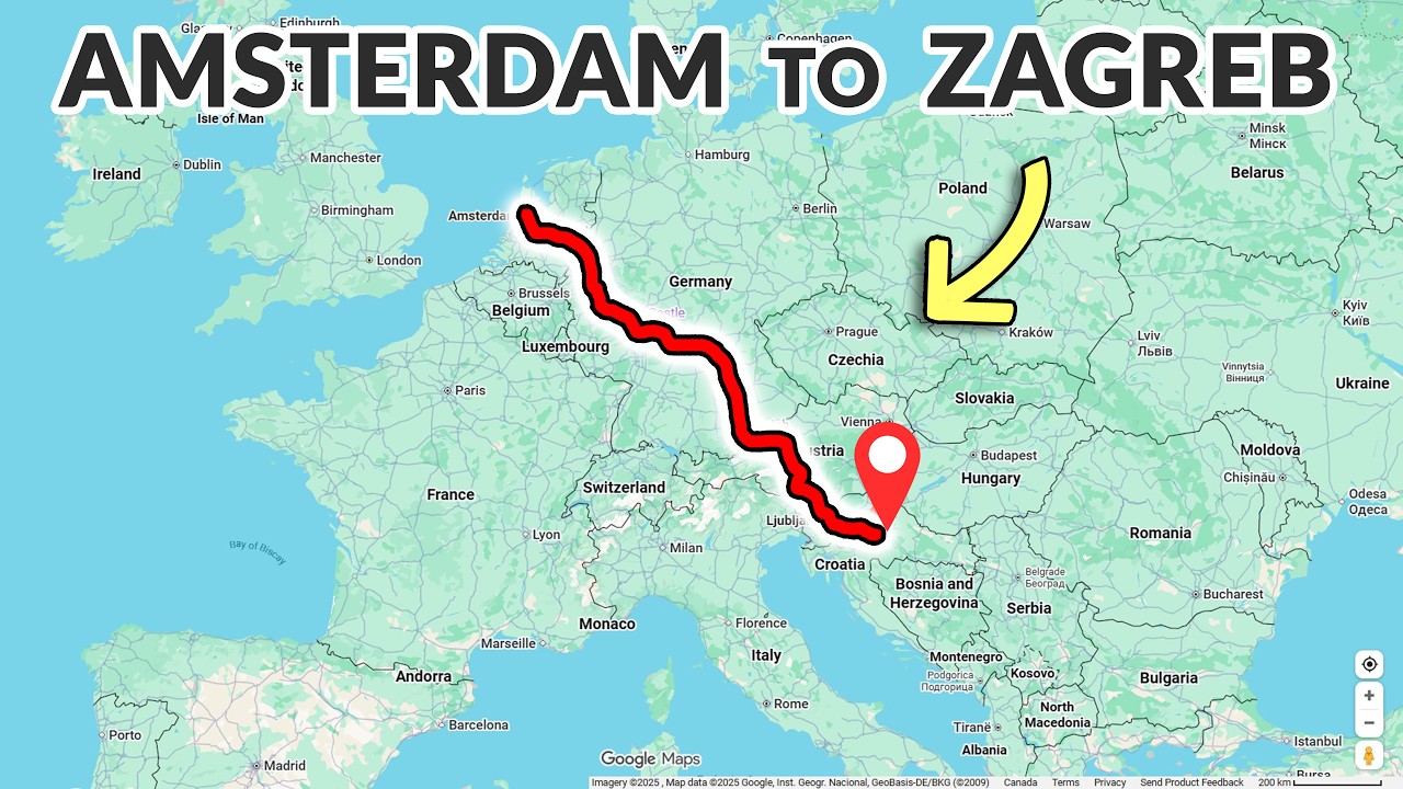 Amsterdam to Zagreb Croatia Road Trip: COMPLETE Drive Timelapse 4K