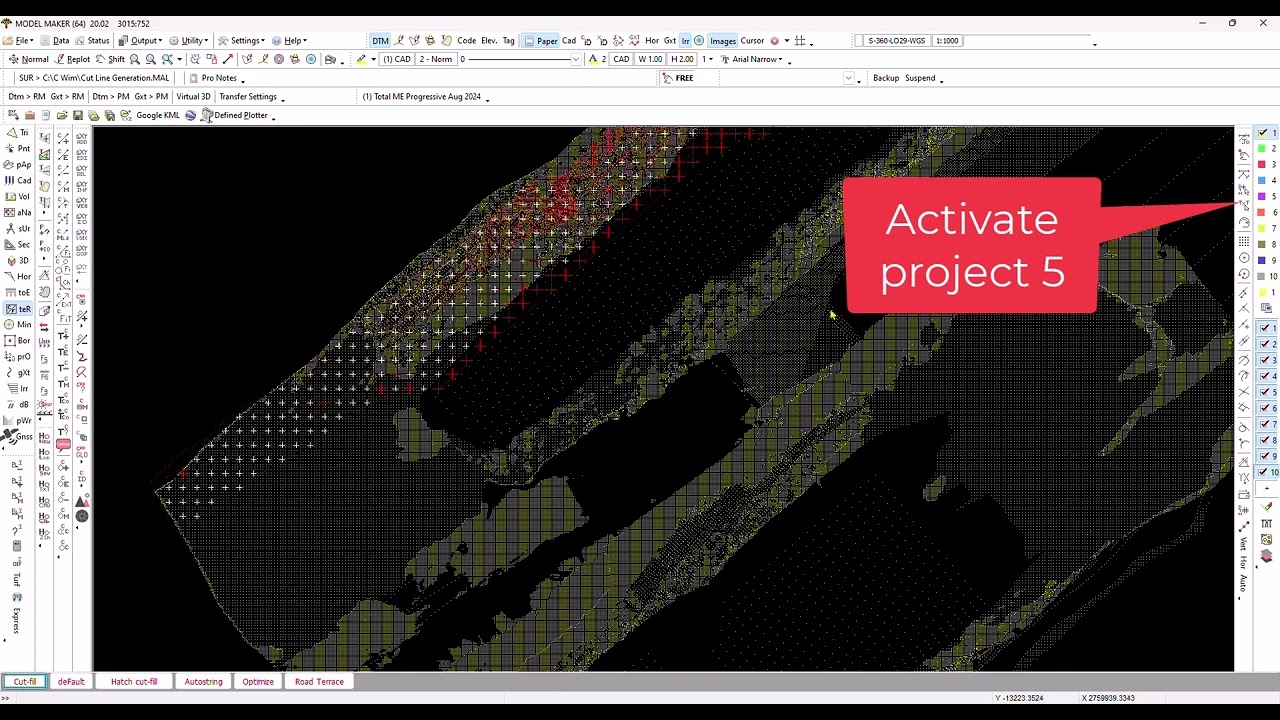 Neutral line by contour