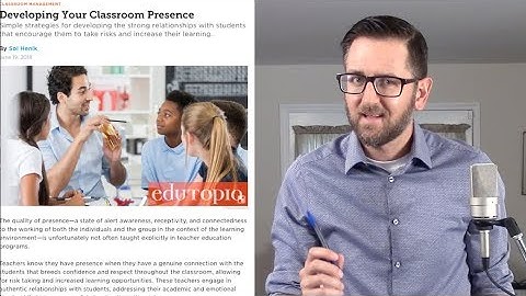 Developing Your Classroom Presence (Edutopia) | #TheSingleIssue with Dr. Lodge McCammon