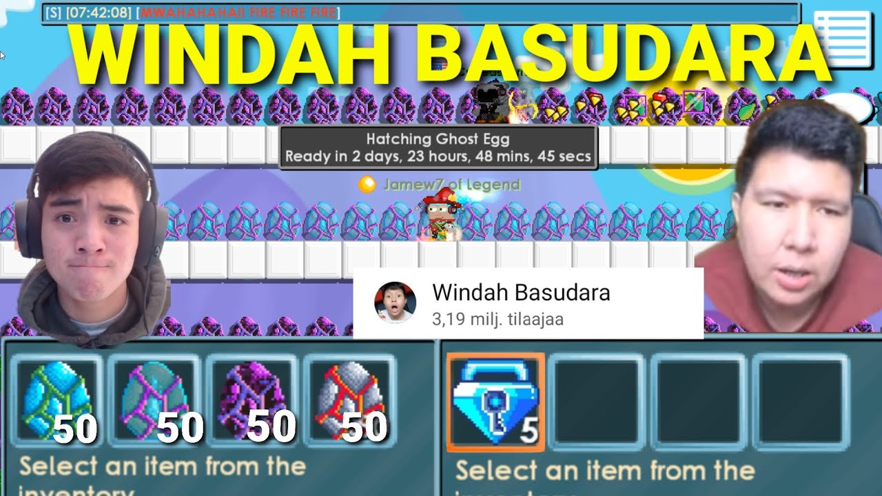 Growtopia | Buying GACHA items To Windah Basudara for DRAGON ft. Lehnwa (NEW BIG INDONESIA YOUTUBER)