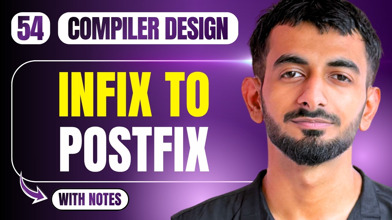 Infix to Postfix Using SDT | Compiler Design | Unit 04 | Hindi - YouTube